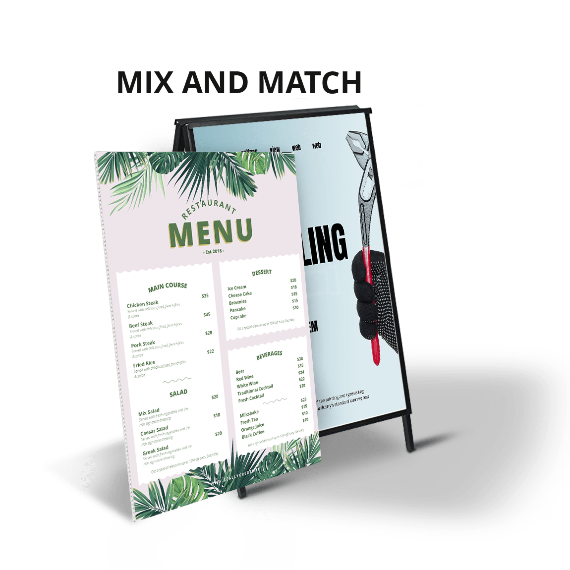 Metal A - frame with Corflute Insert - C4 Print