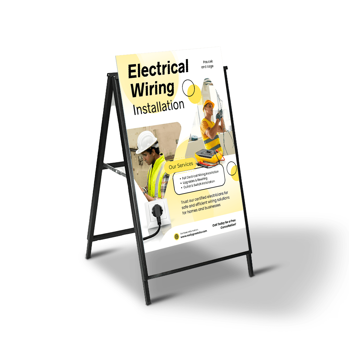 Metal A - frame with Corflute Insert - C4 Print