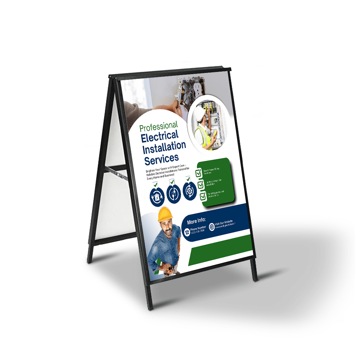 Metal A - frame with Corflute Insert - C4 Print