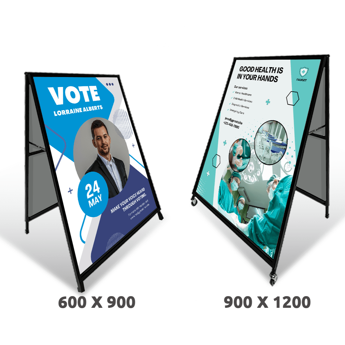 Metal A - frame with Corflute Insert - C4 Print