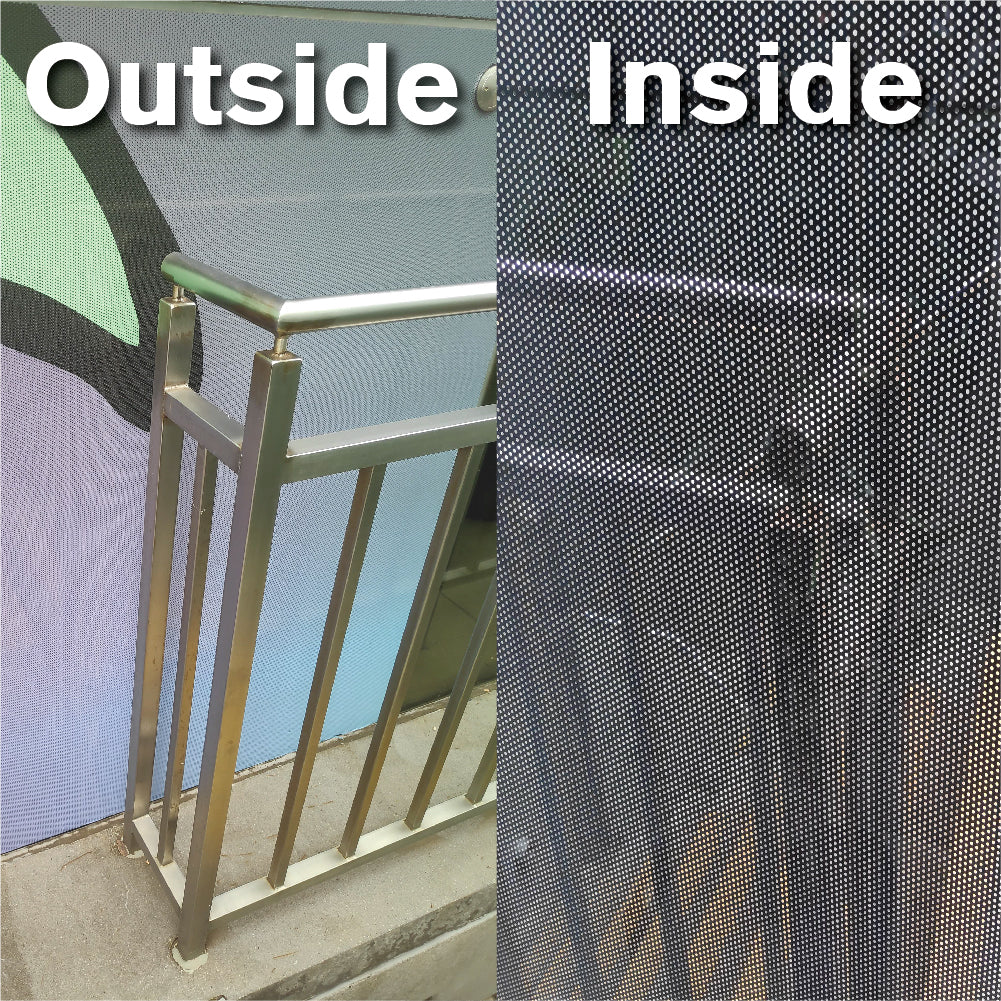 one way vision showing the outside and inside views.