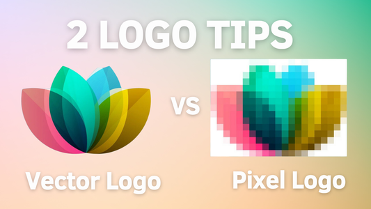 Logo tips comparing a vector tulip and a highly pixellated tulip.