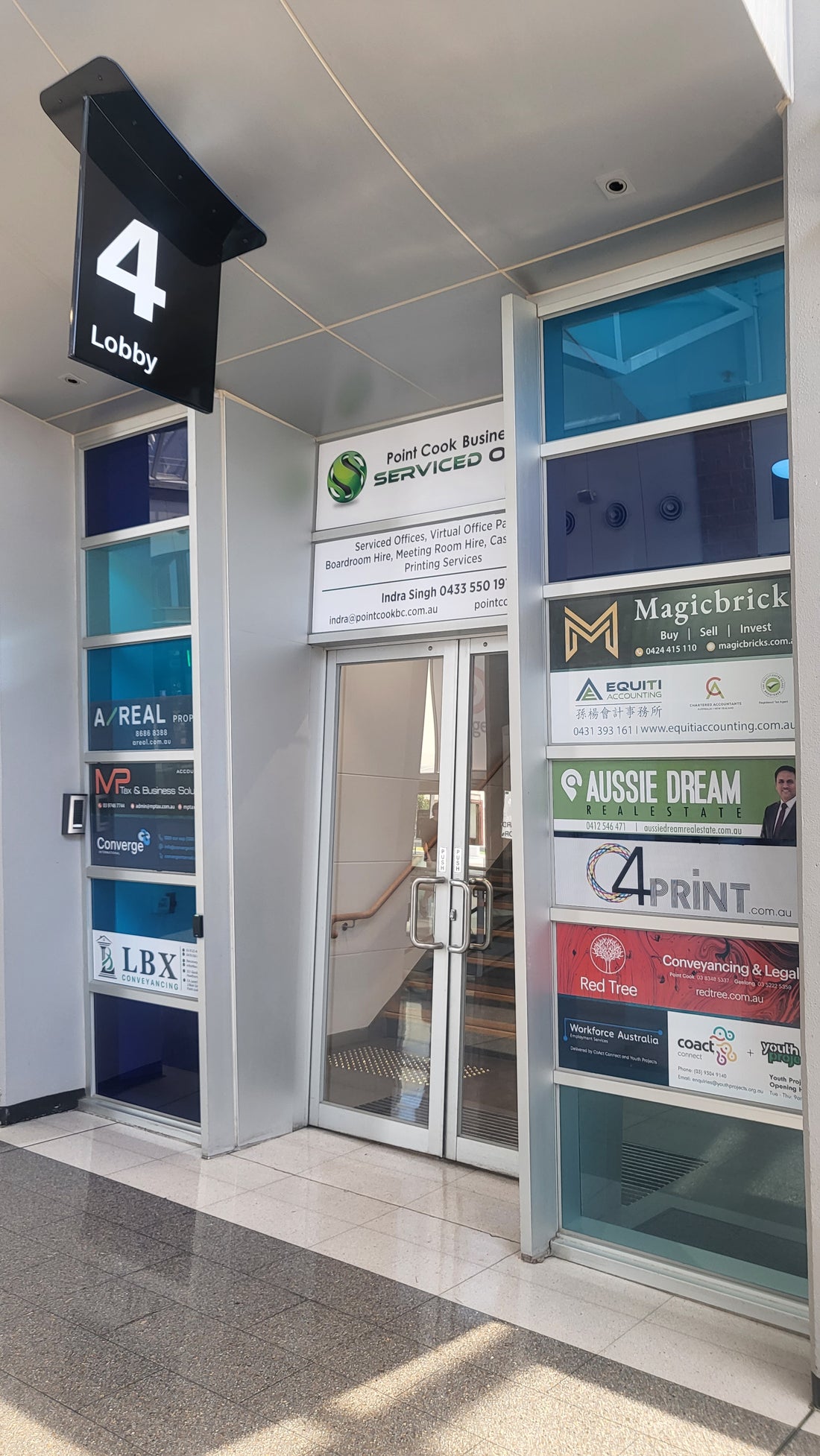 Printed samples on display at the C4 Print office in Point Cook